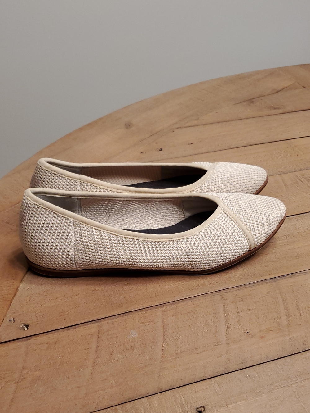 Toms Katie 8.5 Women's Woven Ballet Flats Natural